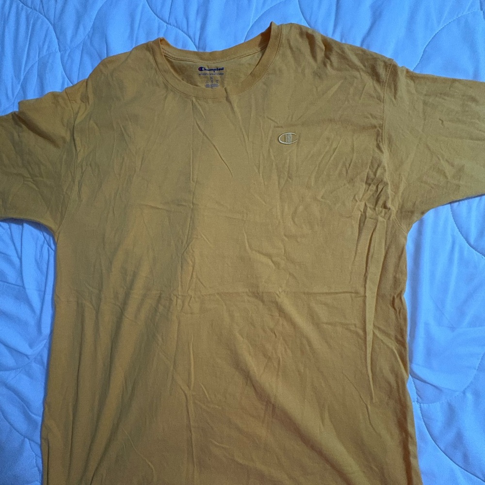 Champion Men's Mustard Short Sleeve Tee